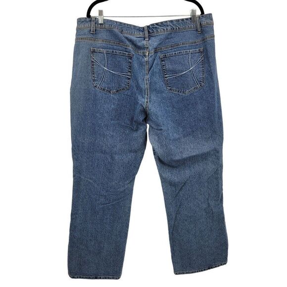 Vintage 90's Westport High-rise Wide Leg Jeans 20W Embordered Stonewash Hippy - Picture 5 of 15